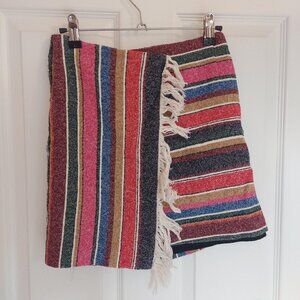 Sandro Woven Striped Multicolor Mini Skirt